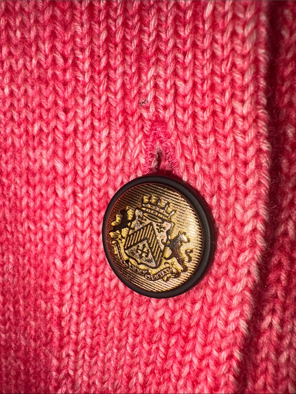 Talbots Coral Pink V-Neck Button Front Pocket Cardigan - Picture 3 of 9